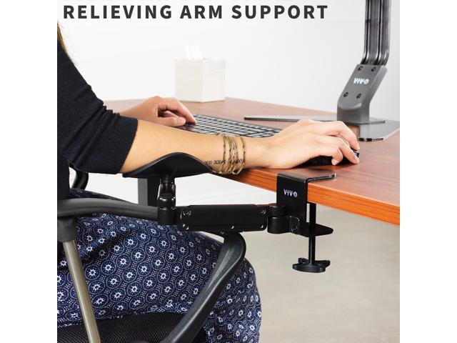 VIVO Black Universal Clamp-on Adjustable Ergonomic Arm & Wrist Rest Pad - 2 Pack