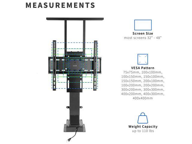 VIVO TV Motorized Vertical Stand Lift 32' to 48' Height Adjustable Mount