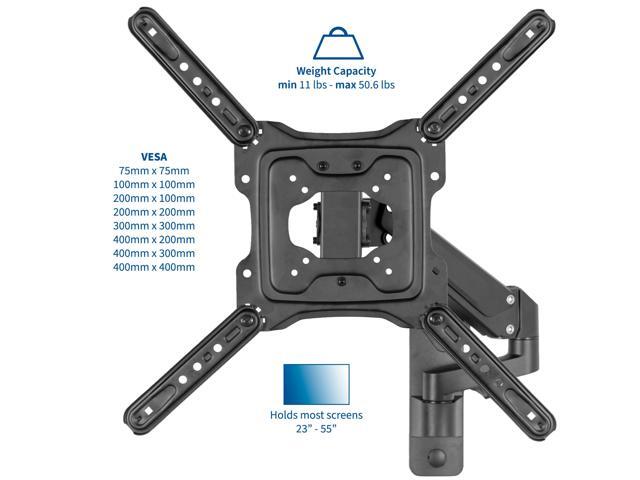 VIVO Black Premium Aluminum Single TV Wall Mount Arm for Screens up to 55'