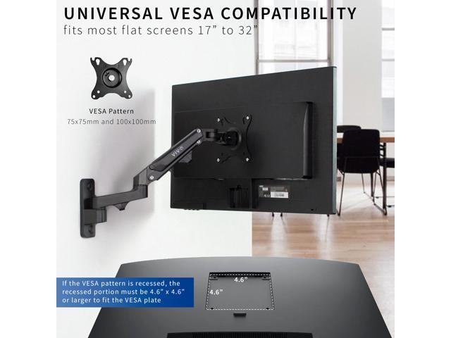 VIVO Premium Aluminum Single LCD Monitor Wall Mount Arm for Screens up to 32'