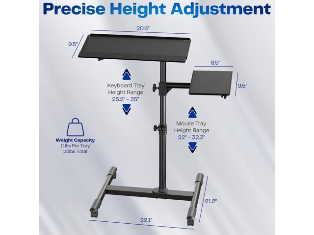 VIVO Black Freestanding Keyboard Tray Cart