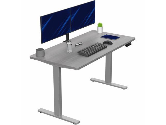 VIVO Electric 55 x 28 Stand Up Desk, Dark Gray Table Top, Gray Frame