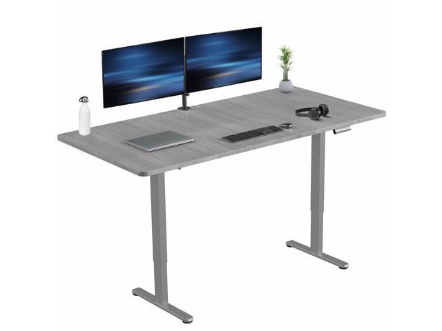 VIVO Electric Dual Motor 71 x 36 Standing Desk, Dark Gray Top, Gray Frame