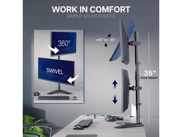 VIVO Dual LCD Monitor Vertical Stand Mount, Fits 2 Ultrawide Screens up to 34'
