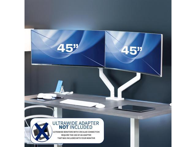VIVO White Tension Spring Dual Ultra Wide Monitor Mount, Up to 45' Computer Screens