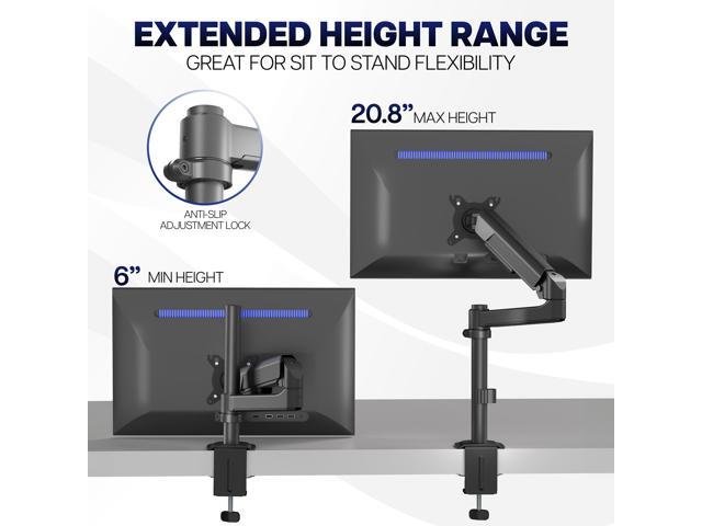 VIVO Articulating Single Pneumatic Spring Desk Mount Stand for Screens up to 40'