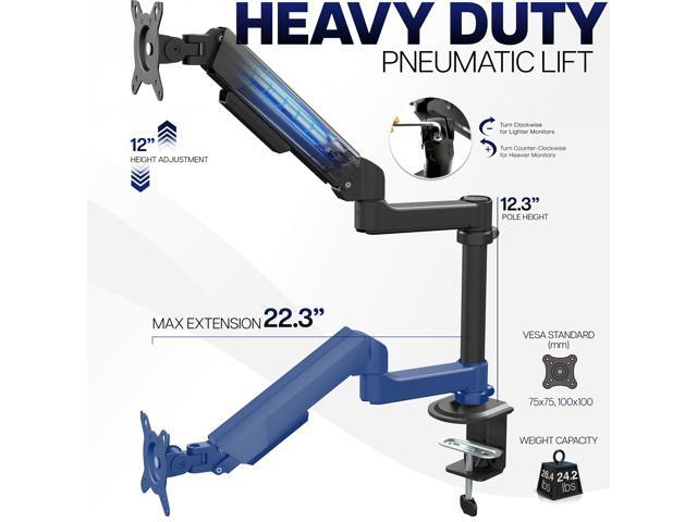VIVO Articulating Single Pneumatic Spring Desk Mount Stand for Screens up to 40'