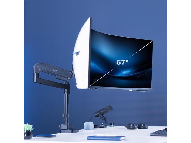 VIVO Black Heavy Duty Pneumatic Single Ultrawide Computer Monitor Arm Desk Mount