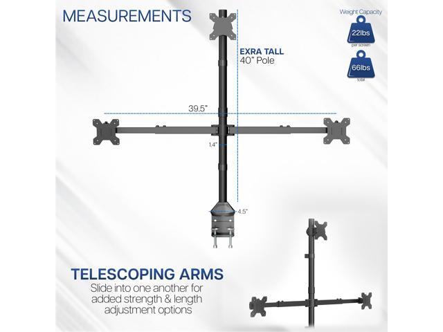 VIVO Telescoping Extra Tall Triple Ultrawide 27' to 38' Monitor Desk Mount