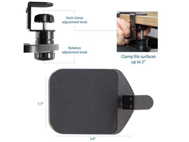 VIVO Black Rotating Desk Clamp Adjustable Computer Mouse Pad and Device Holder