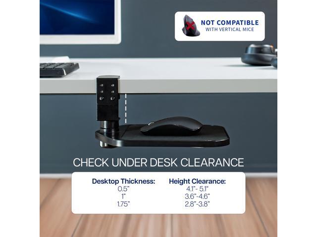 VIVO Black Rotating Desk Clamp Adjustable Computer Mouse Pad and Device Holder