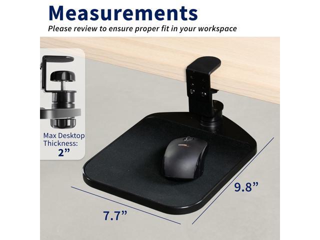 VIVO Black Rotating Desk Clamp Adjustable Computer Mouse Pad and Device Holder