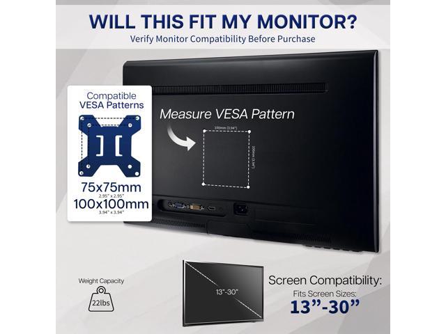 VIVO Steel VESA Bracket 75x75 and 100x100 Mounting for Computer Monitors