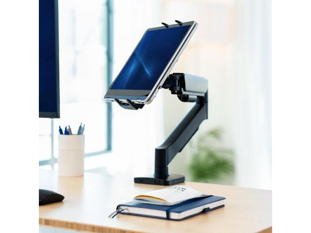 Single Mechanical Arm Desk Mount for Tablets, 2-in-1 Laptops, Portable Monitors