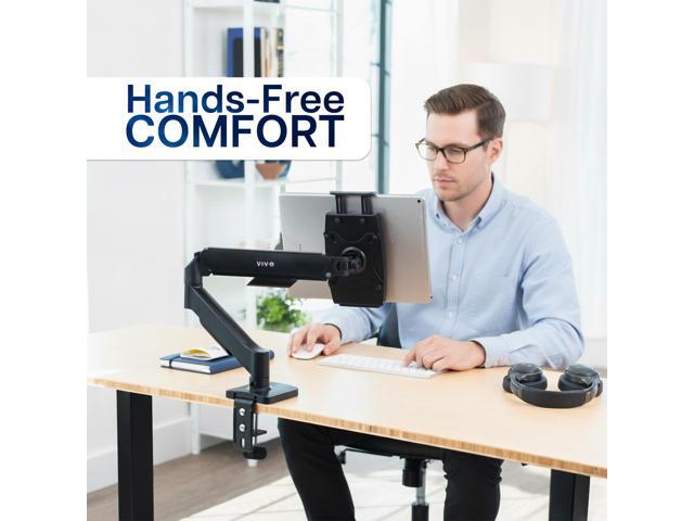 Single Mechanical Arm Desk Mount for Tablets, 2-in-1 Laptops, Portable Monitors