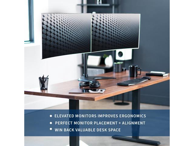 VIVO Freestanding Dual Monitor Desk Stand For Ultrawide Computer Screens to 38'