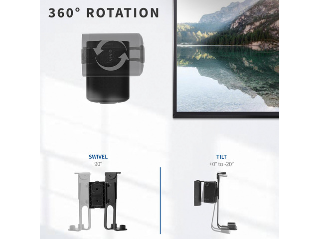 VIVO Black Dual Wall Speaker Mount Designed for SONOS PLAY 1 Brackets (2 Pack)