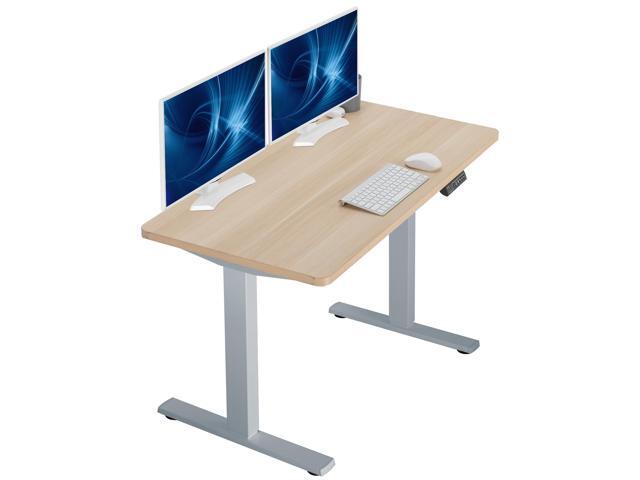 VIVO Electric 43 x 24 Stand Up Desk Light Wood Table Top, Gray Frame