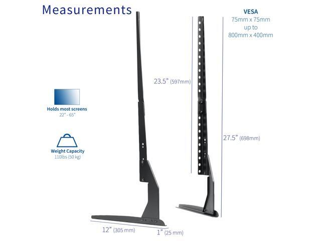 VIVO Universal LCD Flat Screen TV Table Top Stand Base fits 22' to 65' T. V.