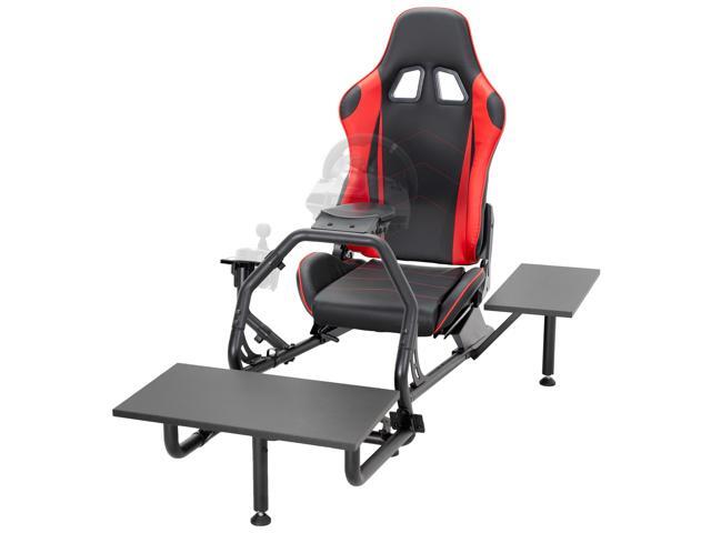VIVO Racing Simulator Cockpit, Wheel Stand, Reclining Seat, Gear Mount, Shelves
