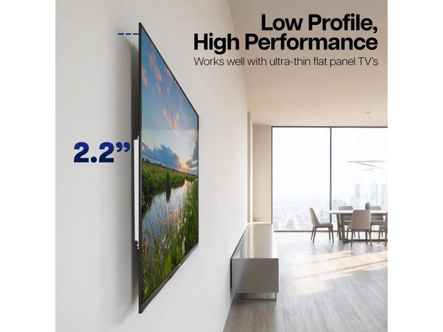 VIVO White Steel Low Profile Electric Adjustable Swing 32' to 75' TV Wall Mount