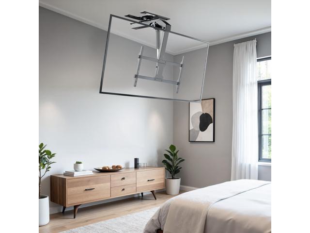 VIVO Electric Flip Down and Swivel Ceiling TV Mount for 37 to 86 inch Screens