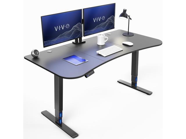 VIVO Electric 63' x 32' Stand Up Desk Workstation, Black Table Top, Black Frame