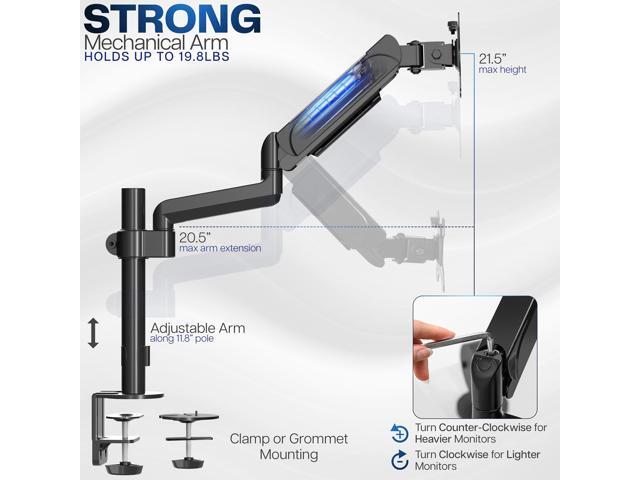 VIVO Black Single Monitor Arm Sit-Stand Desk Mount for Computer Screen up to 32'