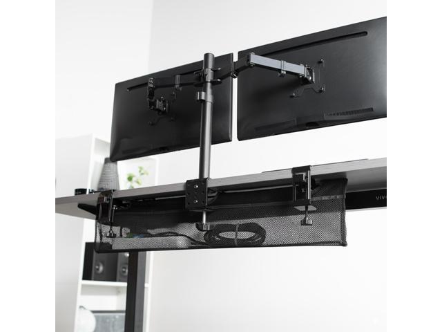 VIVO Black 36' Clamp-on Under Desk Cable Net, Mesh Cable Management