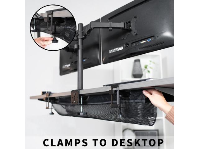 VIVO Black 36' Clamp-on Under Desk Cable Net, Mesh Cable Management