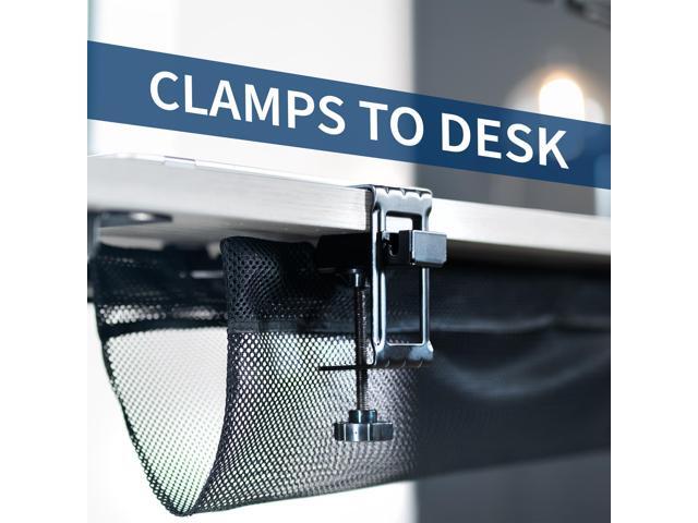 VIVO Black 44' Clamp-on Under Desk Cable Net, Mesh Cable Management