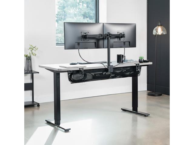 VIVO Black 44' Clamp-on Under Desk Cable Net, Mesh Cable Management