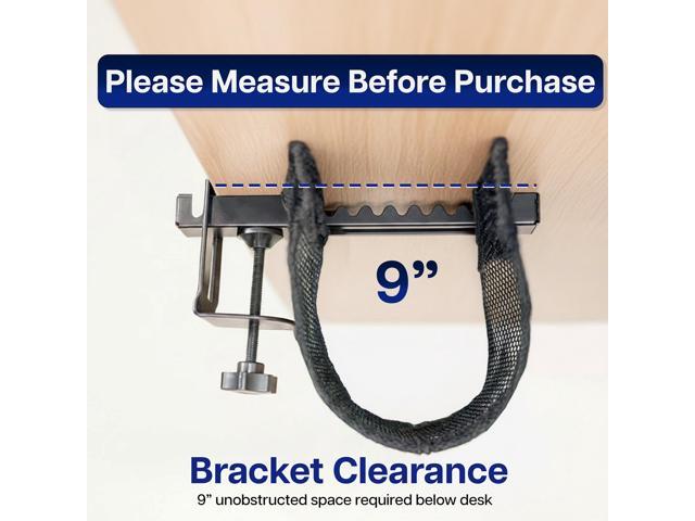 VIVO Black 55' Clamp-on Under Desk Cable Net, Mesh Cable Management
