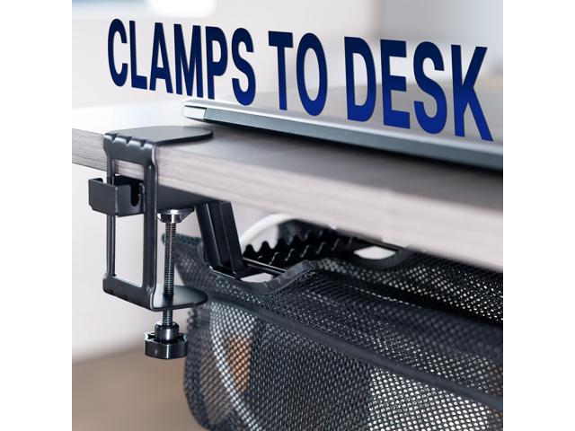 VIVO Black 55' Clamp-on Under Desk Cable Net, Mesh Cable Management