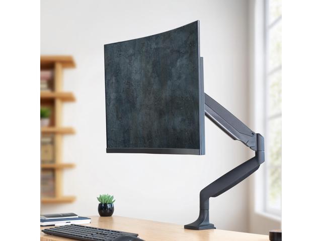 VIVO Black Aluminum Single Monitor Pneumatic Arm Desk Mount, Up to 32' Screens