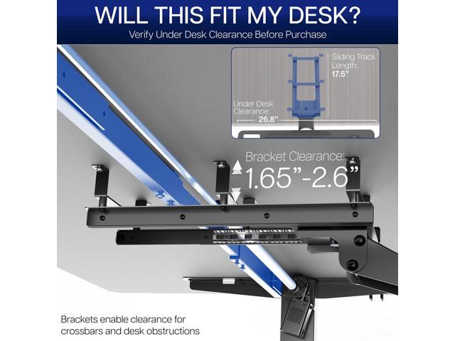 VIVO Black Premium Under Desk 27' Computer Keyboard and Mouse Tray