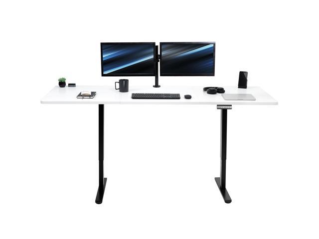 VIVO Electric Dual Motor 83 x 30 Standing Desk, White Top, Black Frame