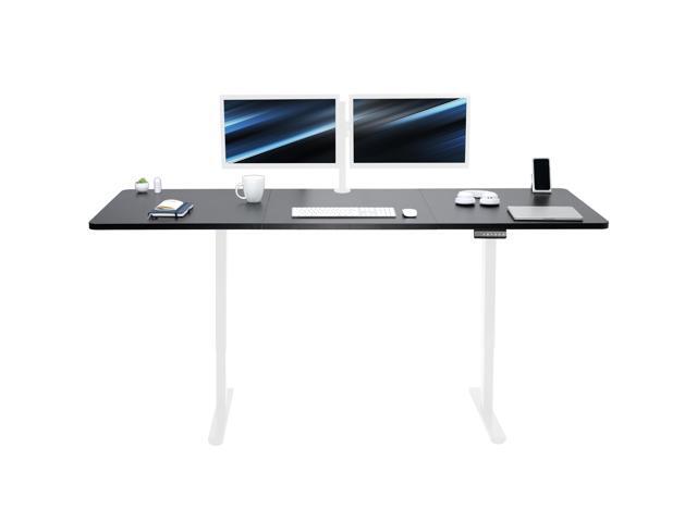 VIVO Electric Dual Motor 83 x 30 Standing Desk, Black Top, White Frame