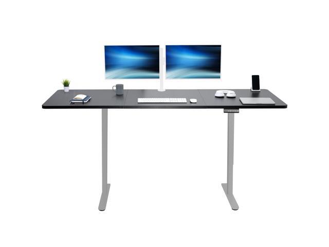VIVO Electric Dual Motor 83 x 30 Standing Desk, Black Top, Gray Frame