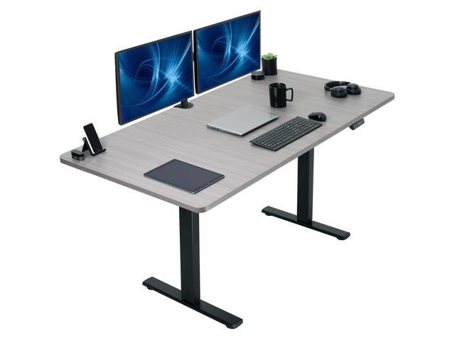 VIVO Electric 71x36 Stand Up Desk, Dark Gray Table Top, Black Frame