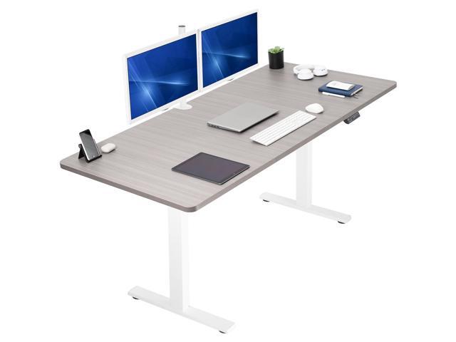VIVO Electric 71 x 36 Stand Up Desk, Dark Gray Table Top, White Frame