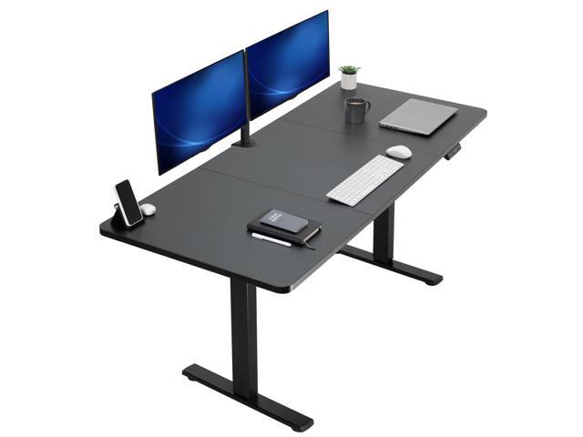 VIVO Electric 71 x 30 Stand Up Desk Workstation, Black Table Top, Black Frame