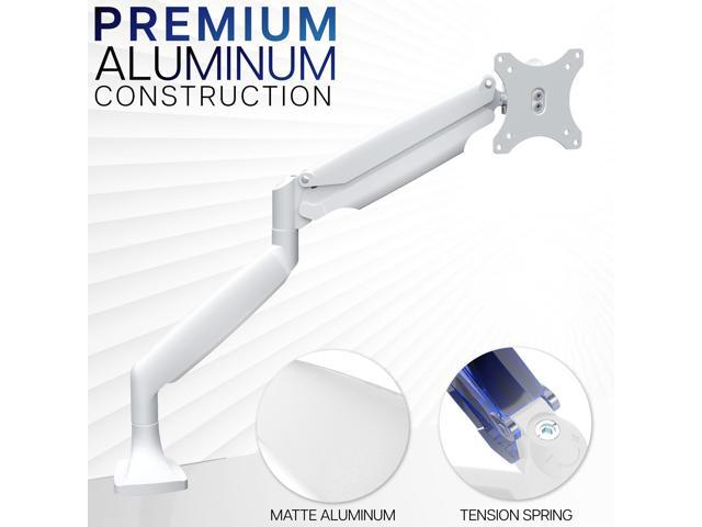 VIVO White Aluminum Single Monitor Pneumatic Arm Desk Mount, Up to 32' Screens