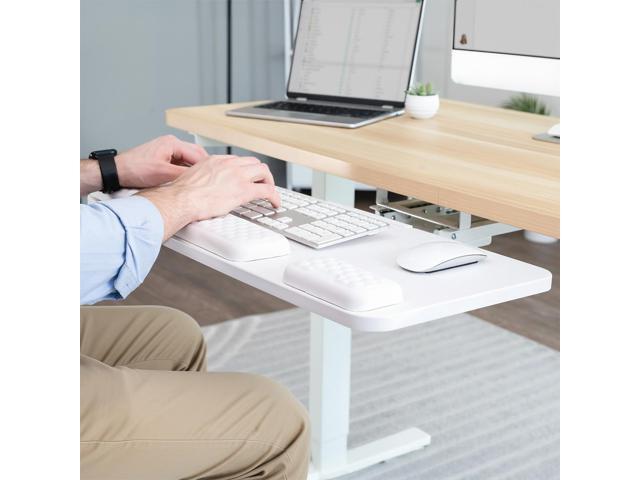 VIVO White Premium Under Desk 27' Computer Keyboard and Mouse Tray