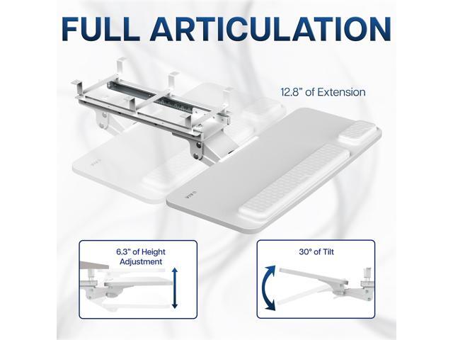 VIVO White Premium Under Desk 27' Computer Keyboard and Mouse Tray