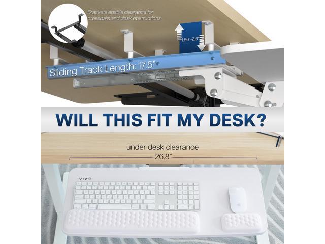 VIVO White Premium Under Desk 27' Computer Keyboard and Mouse Tray