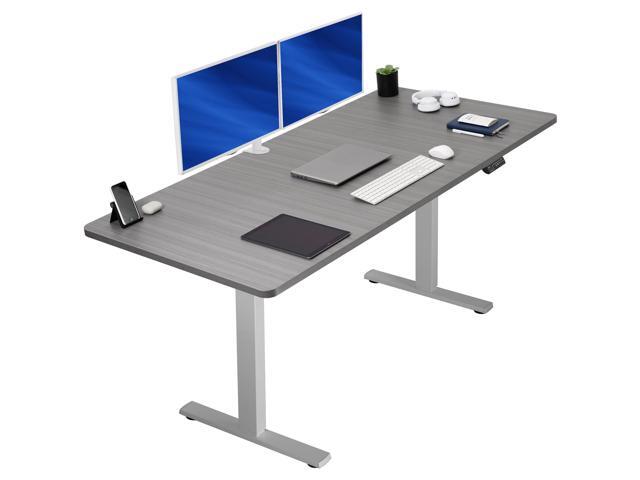 VIVO Electric 71 x 36 Stand Up Desk, Dark Gray Table Top, Gray Frame