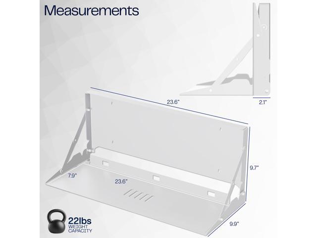 VIVO White Flip Down 24 inch Keyboard Tray Wall Mount with Mouse Pad