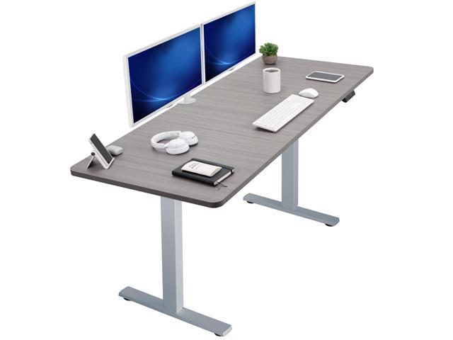VIVO Electric 71 x 30 Stand Up Desk, Dark Gray Table Top, Gray Frame