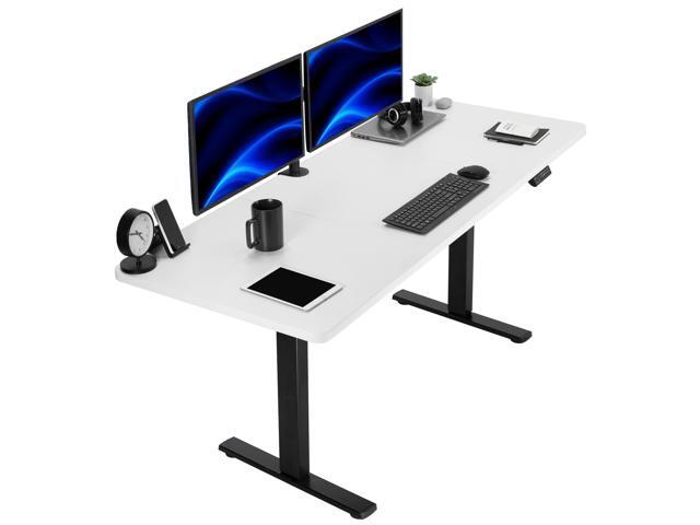 VIVO Electric 71 x 30 Stand Up Desk Workstation, White Table Top, Black Frame